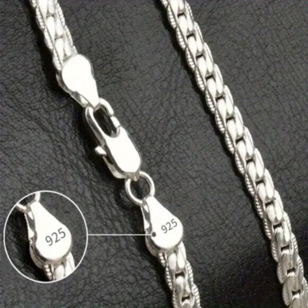 Elegant 925 Silver-Plated Adjustable Chain Necklace - Unisex - Picture 5 of 9